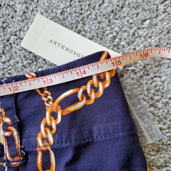 Anthropologie fitted patch pockets skirt, medium, blue - Picture 12 of 15